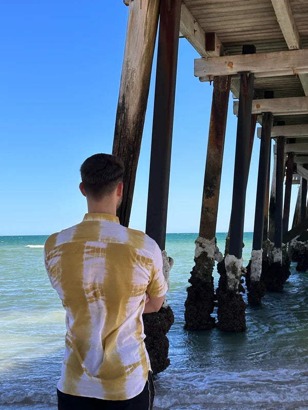 Mens Shirt - Yellow Tie Dye