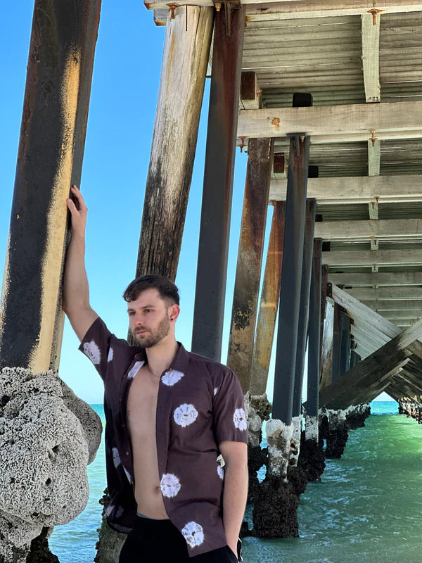 Mens shirt - brown tie dye