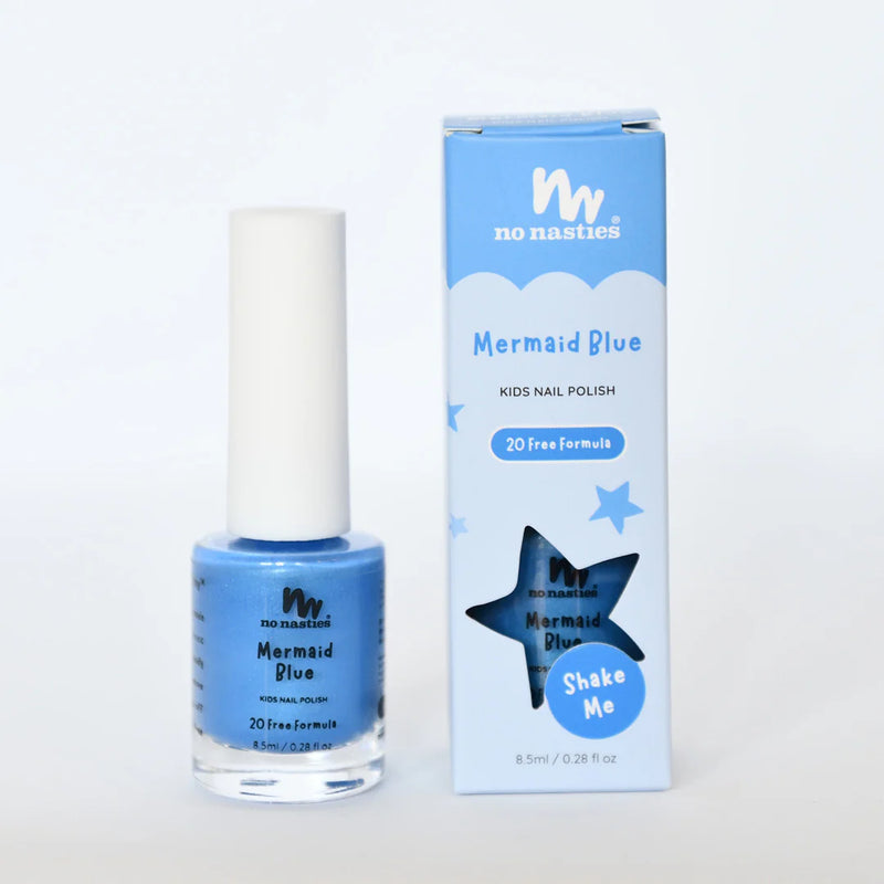 No Nasties - Water-based Kids Nail Polish - Mermaid Blue