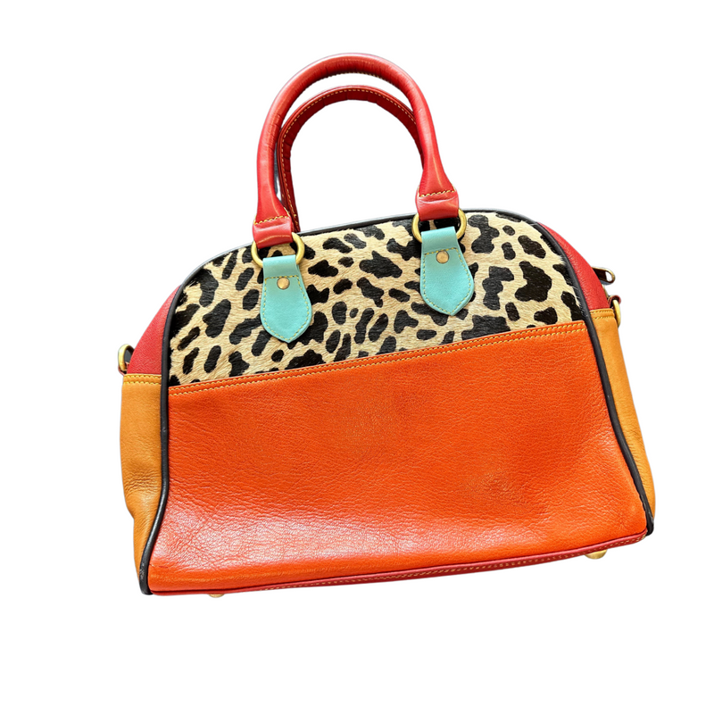 Kosa Leather - Hairon regular handbag - Multi coloured Leather Handbag Cowhide Animal Print