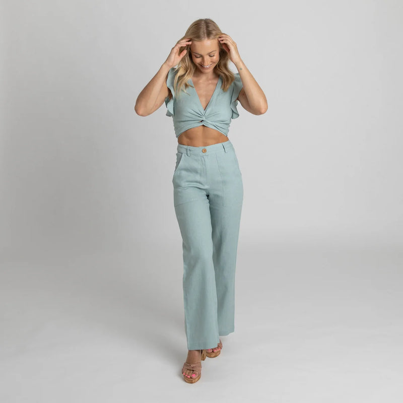 Miss Jane - Sage Linen Pants